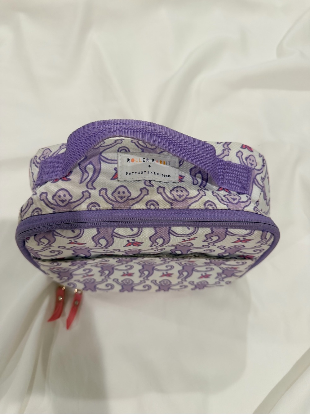 Roller Rabbit + Pottery Barn Purple Monkey Print Kids lunch box